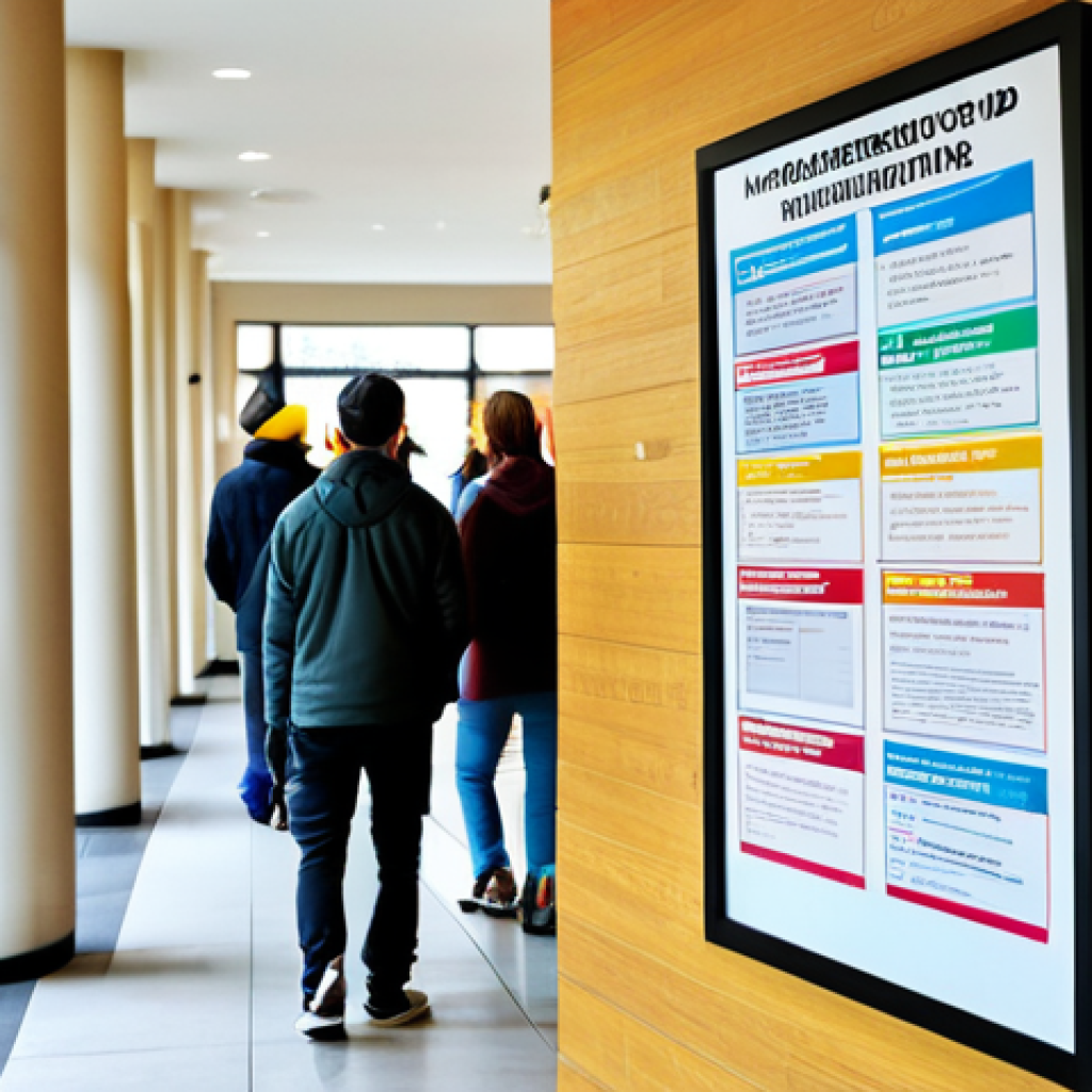 **

"A brightly lit community notice board in a modern apartment building lobby. The board features colorful flyers and announcements, including a 'Neighborhood Restaurant Recommendations' section and a notice about an upcoming summer festival. People are casually looking at the board. fully clothed, appropriate attire, safe for work, perfect anatomy, natural proportions, family-friendly environment, high quality."

**