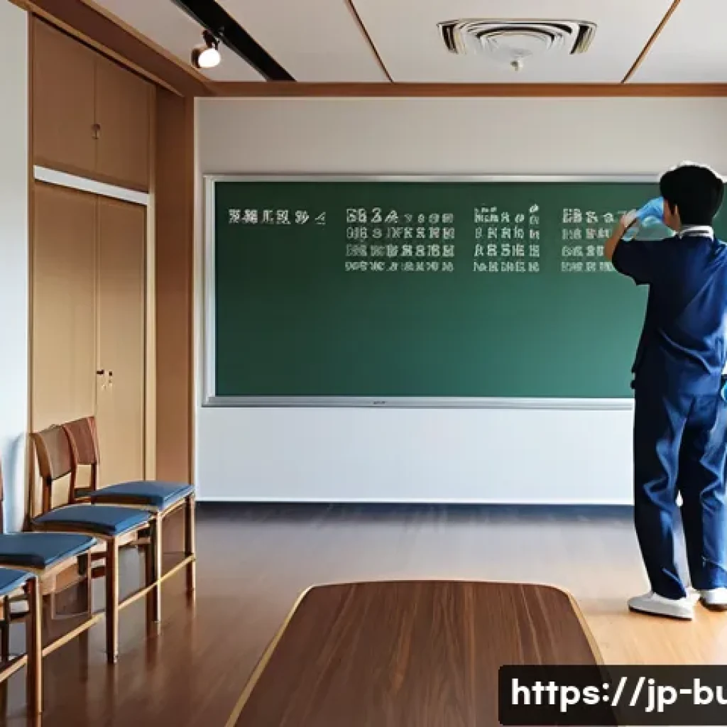 건물 내 커뮤니티 룸 관리 - A modern, clean community room in a Japanese apartment building, featuring polished wooden floors, n...