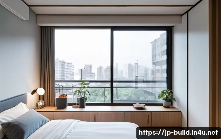 건물 외부 소음 차단 방법 - A modern Japanese apartment room featuring a double-glazed window installation, showcasing two layer...